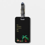 Étiquette À Bagage Collage tropical 🍍 🌴 🦩 (Dos Vertical)