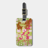 Étiquette À Bagage Collage Vintage de Geisha (Devant Vertical)