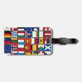 Étiquette À Bagage Collection de drapeaux internationaux, drapeaux du (Dos horizontal)