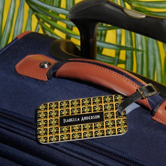 Étiquette À Bagage Collection florale tendance de luxe (Insitu Rectoal 3)