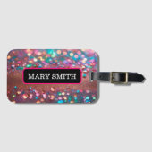 Étiquette À Bagage Collection Holographique Opale parties scintillant (Devant Horizontal)