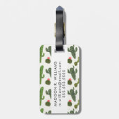 Étiquette À Bagage Collection Llamarama | Cactus mignons (Dos Vertical)