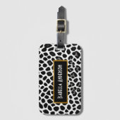 Étiquette À Bagage Collection Luxe White Leopard Elégante (Devant Vertical)