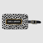 Étiquette À Bagage Collection Luxe White Leopard Elégante (Devant Horizontal)