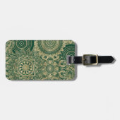 Étiquette À Bagage Collection Mandala Gold Green (Devant horizontal)