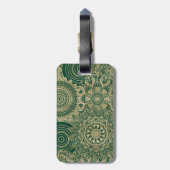 Étiquette À Bagage Collection Mandala Gold Green (Dos Vertical)