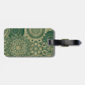 Étiquette À Bagage Collection Mandala Gold Green (Dos horizontal)