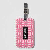 Étiquette À Bagage Collection moderne d'amour du coeur rose (Devant Vertical)