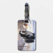 Étiquette À Bagage Collie Laisser Il Neige Noël (Dos Vertical)