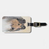 Étiquette À Bagage Collie (Rough) Peinture - Cute Original Chien Art (Devant horizontal)