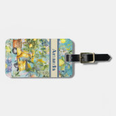 Étiquette À Bagage Collier d'agrumes sicilien bleu chic (Devant horizontal)