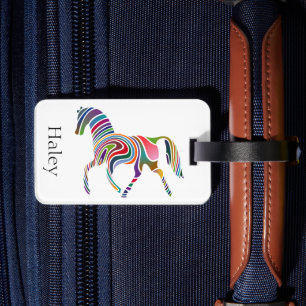 Étiquette À Bagage Coloful Girl Imaginaire Horse Personnalisé