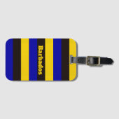 Étiquette À Bagage Colonnes de bande de drapeau de la Barbade (Devant Horizontal)