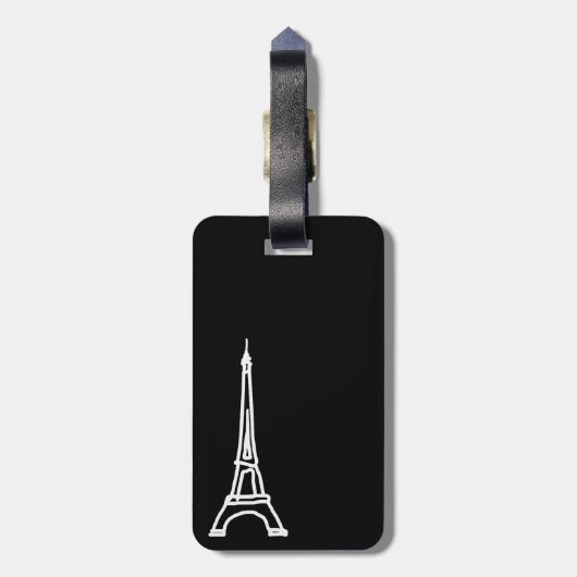 Étiquette À Bagage color eiffel towertern pattern (Dos Vertical)