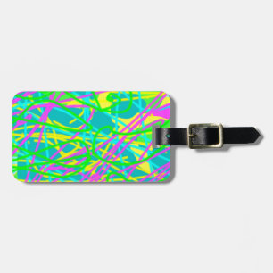 Étiquette À Bagage Color My Dreams Scribble Motif Expressive Artsy