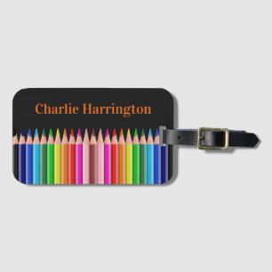 Étiquette À Bagage Coloration Pencils nom personnalisé