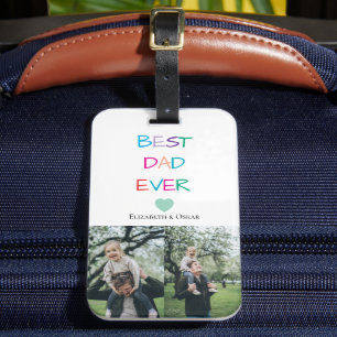 Étiquette À Bagage Coloré "Meilleur Papa Jamais" - Cadeau Amusant & C