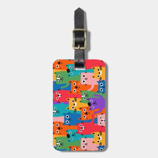 Étiquette À Bagage Colorful cats (Devant Vertical)