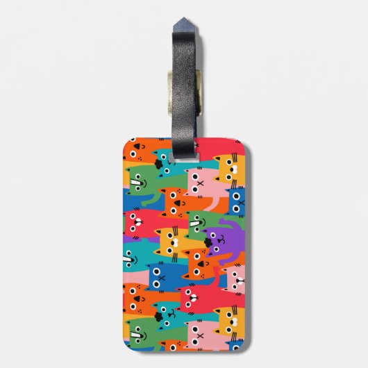 Étiquette À Bagage Colorful cats (Dos Vertical)