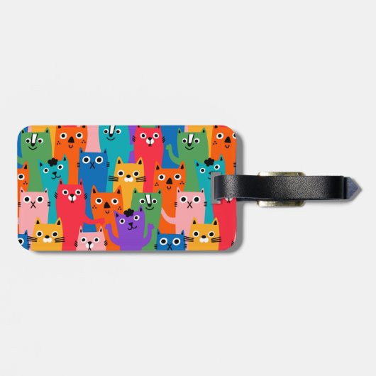 Étiquette À Bagage Colorful cats (Dos horizontal)