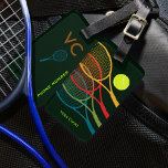 Étiquette À Bagage colorful racquets personalized<br><div class="desc">A color design about tennis to identify tennist bags</div>