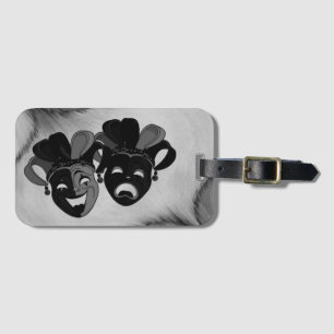 Étiquette À Bagage Comédie et tragédie Théâtre Jester Masques Argent