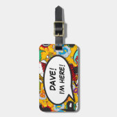 Étiquette À Bagage Comic Book I M'Are Here Funny Cool Personnalisé (Devant Vertical)