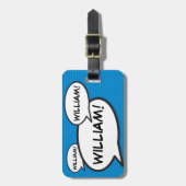 Étiquette À Bagage Comic Book Pop Art Name Shout (Devant Vertical)