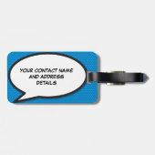 Étiquette À Bagage Comic Book Pop Art Name Shout (Dos horizontal)