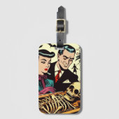 Étiquette À Bagage Comics Retro Goth Couple (Devant Vertical)