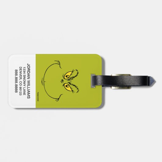 Étiquette À Bagage Comment Grinch Stole Visage de Noël (Dos horizontal)