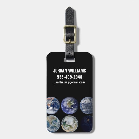 Étiquette À Bagage Comparaison D'Image De Vues Iconiques De La Planèt (Devant Vertical)