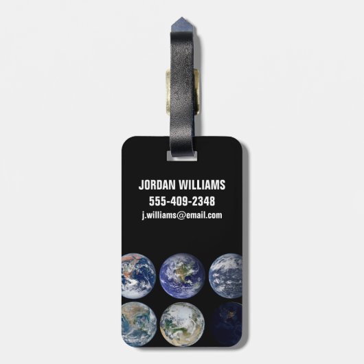 Étiquette À Bagage Comparaison D'Image De Vues Iconiques De La Planèt (Dos Vertical)