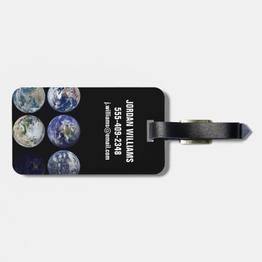 Étiquette À Bagage Comparaison D'Image De Vues Iconiques De La Planèt (Dos horizontal)