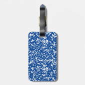 Étiquette À Bagage Composition Simple Carnet Bleu Et Blanc (Dos Vertical)