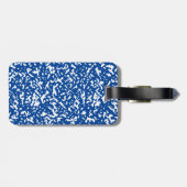 Étiquette À Bagage Composition Simple Carnet Bleu Et Blanc (Dos horizontal)