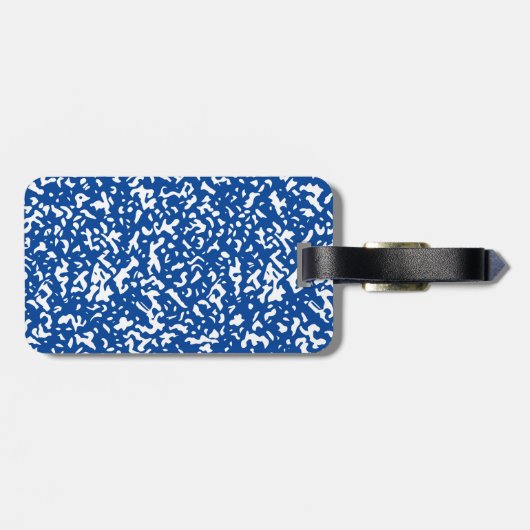 Étiquette À Bagage Composition Simple Carnet Bleu Et Blanc (Dos horizontal)