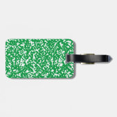 Étiquette À Bagage Composition Simple Carnet Vert Et Blanc (Dos horizontal)
