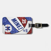 Étiquette À Bagage Compris ! Couleurs de l'équipe de volley-ball bleu (Devant horizontal)