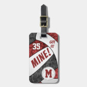 Étiquette À Bagage Compris ! Couleurs de l'équipe de volley-ball noir (Devant Vertical)