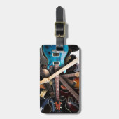 Étiquette À Bagage Concept de guitares électriques (Devant Vertical)