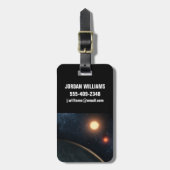 Étiquette À Bagage Concept de l'artiste illustrant Kepler-16b. (Devant Vertical)