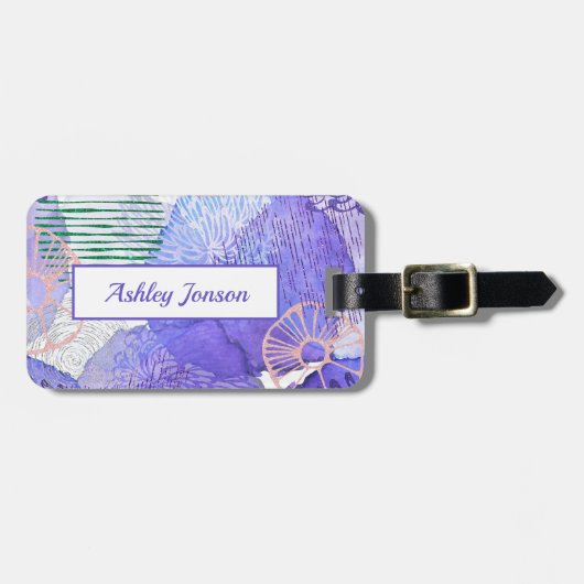 Étiquette À Bagage Conception Abstraite des aquarelles (Devant horizontal)