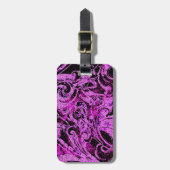 Étiquette À Bagage Conception abstraite et violette et noire (Devant Vertical)