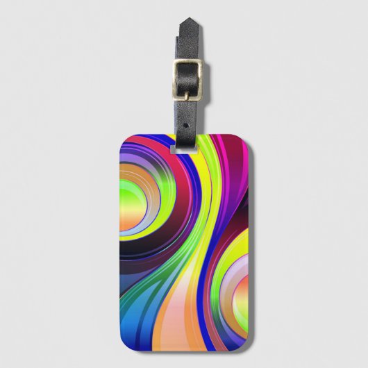 Étiquette À Bagage Conception arc-en-ciel (Devant Vertical)