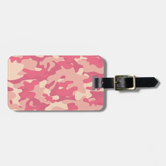 Étiquette À Bagage Conception Camo Rose (Devant horizontal)
