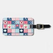 Étiquette À Bagage Conception Charming Cute Patchwork (Devant horizontal)