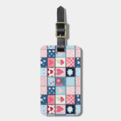 Étiquette À Bagage Conception Charming Cute Patchwork (Devant Vertical)