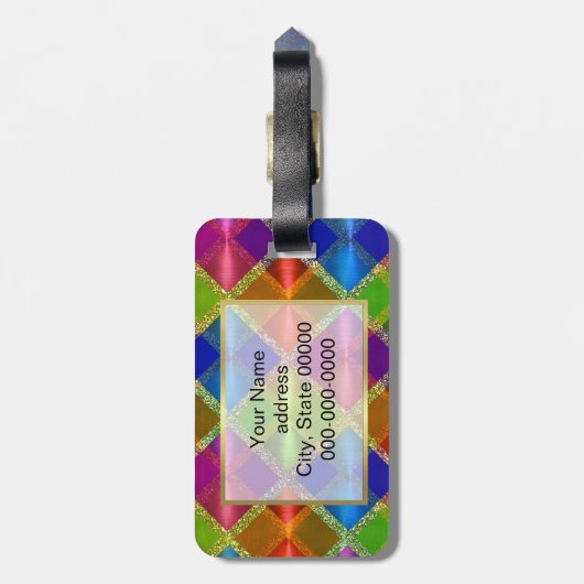 Étiquette À Bagage Conception chromatique (Dos Vertical)
