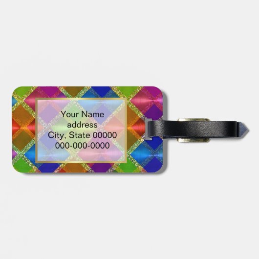 Étiquette À Bagage Conception chromatique (Dos horizontal)